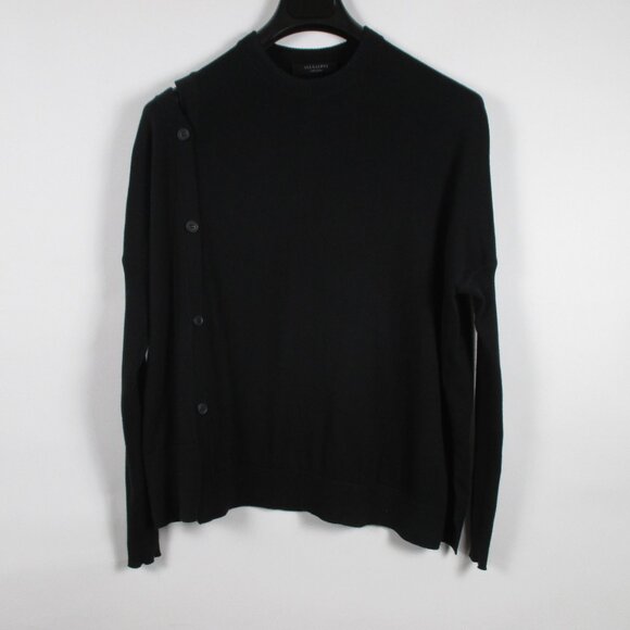 ALLSAINTS "RIA" COLD SHOULDER SIDE BUTTON SWEATER - Picture 7 of 14